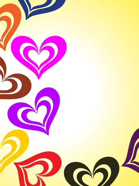 Arrière-plan avec coeur romantique coloré — Image vectorielle