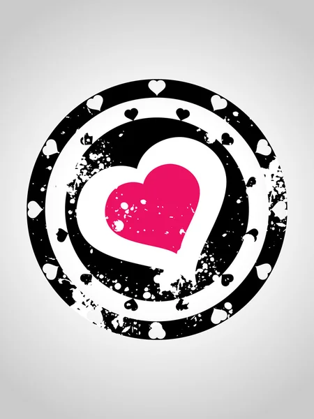 Αφηρημένη Γκρι Φόντο Grungy Ρομαντική Καρδιά Εικονογράφηση — Διανυσματικό Αρχείο