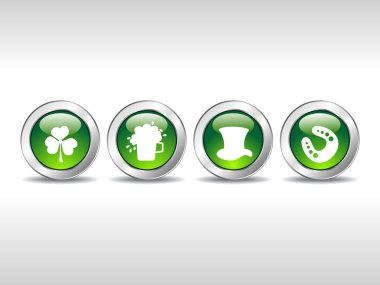 background with set of four patrick day icons clipart