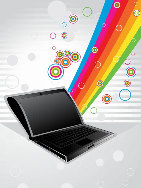 Abstracte achtergrond met laptop — Stockvector