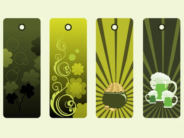 Background with set of four patrick day tag — Stock Vector