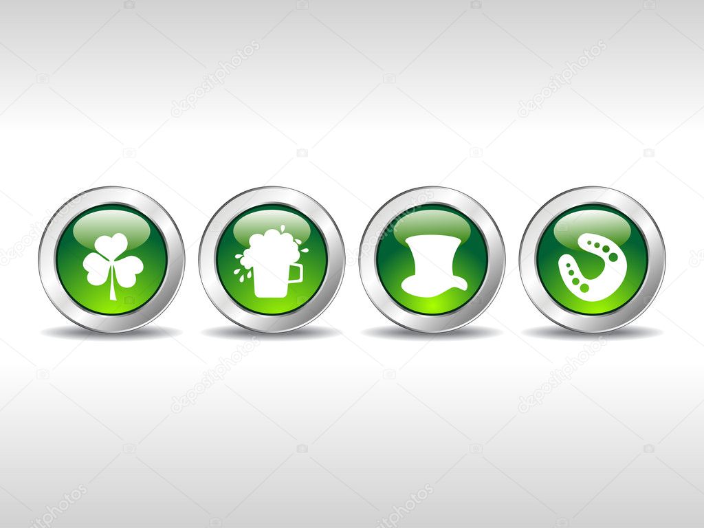 background with set of four patrick day icons