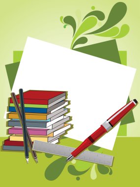 artwork background with education supplies clipart