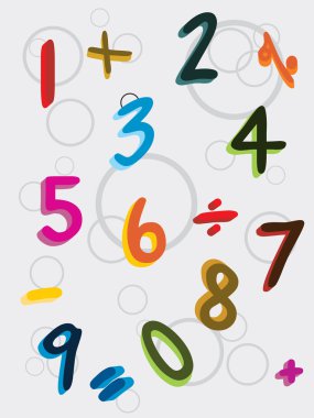 circle background with colorful numbers clipart