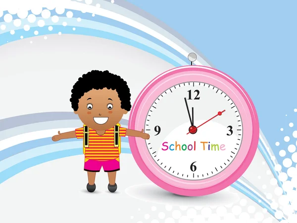 粉红色的手表，小小的学生背景 — 图库矢量图片
