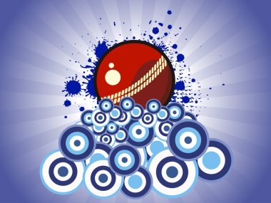 Abstract grungy background with cricket ball clipart