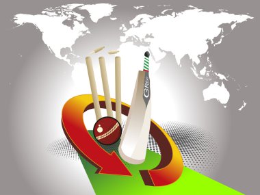 Vector illustration of cricket background clipart