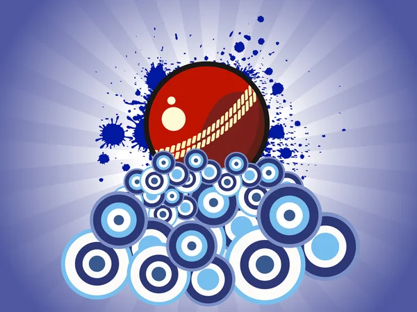 Fond grunge abstrait avec ballon de cricket — Image vectorielle