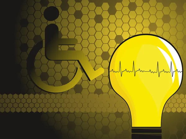 Bakgrund med heartbeat lampa, funktionshindrad — Stock vektor