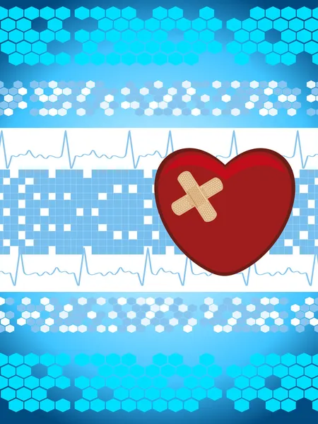 Αφηρημένη ιατρικό ιστορικό με επίδεσμο καρδιά — Διανυσματικό Αρχείο