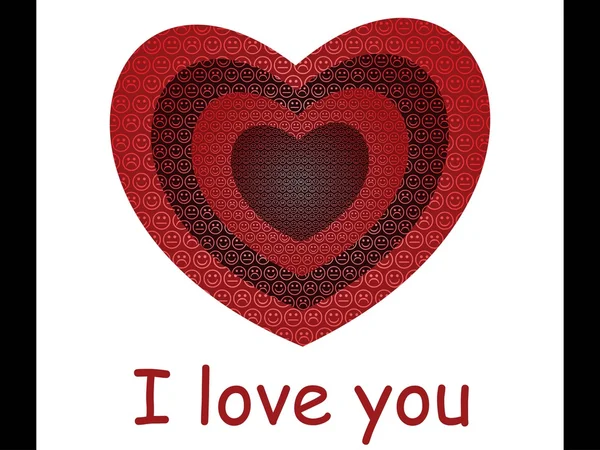 Romantische hart voor dag van de Valentijnskaart — Stockvector