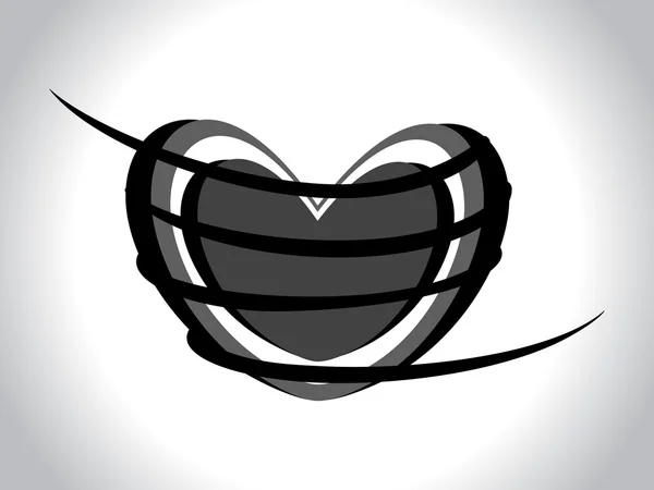 Серый фон с изолированным сердцем — стоковый вектор