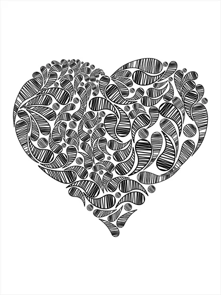 Fond avec design créatif coeur noir — Image vectorielle
