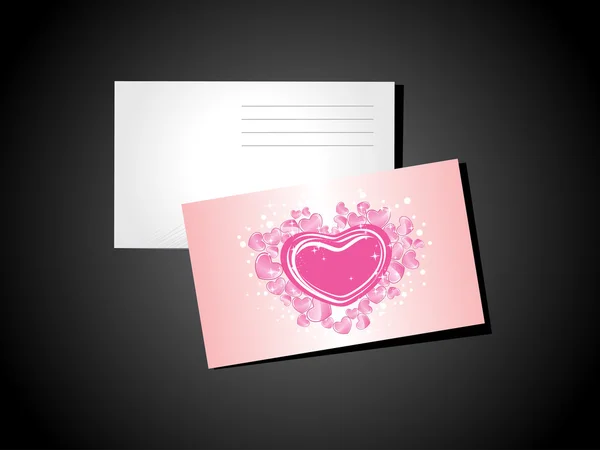 Fond avec carte postale Saint-Valentin — Image vectorielle