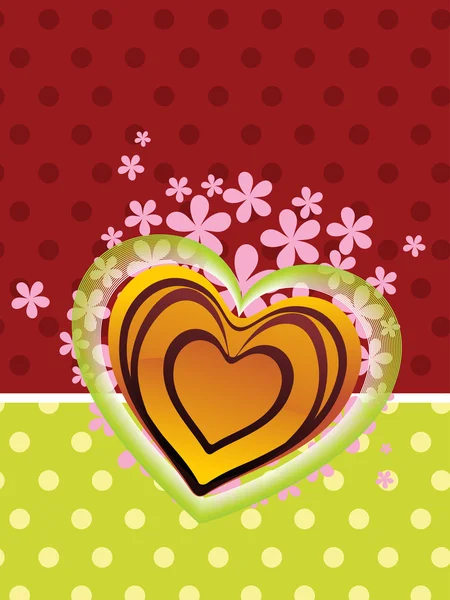Bakgrund med rosa blomma, romantiska hjärta — Stock vektor