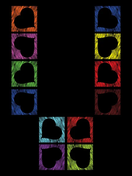Modèle de forme de coeur coloré v — Image vectorielle