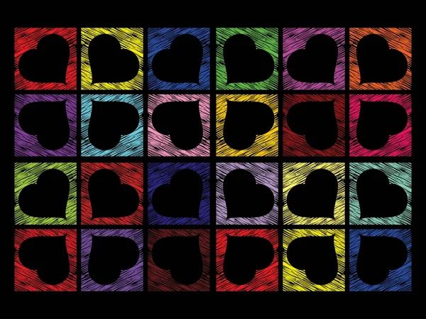 Vector kleurrijke hart vorm achtergrond — Stockvector