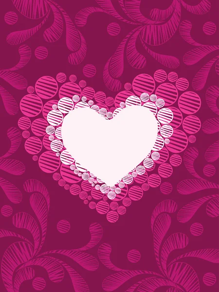 Konstverk bakgrund med romantiska hjärta — Stock vektor