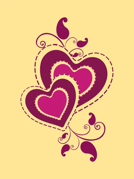 Фон с украшенным цветом сердцем — стоковый вектор