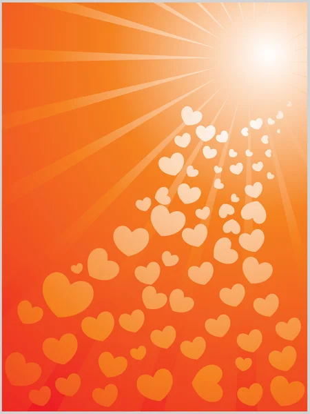 Heart coming with shiny rays — Stock Vector