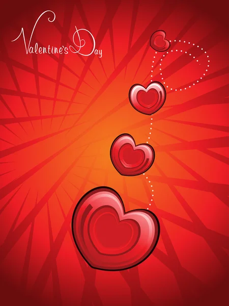Фон з романтичними червоними серцями — стоковий вектор