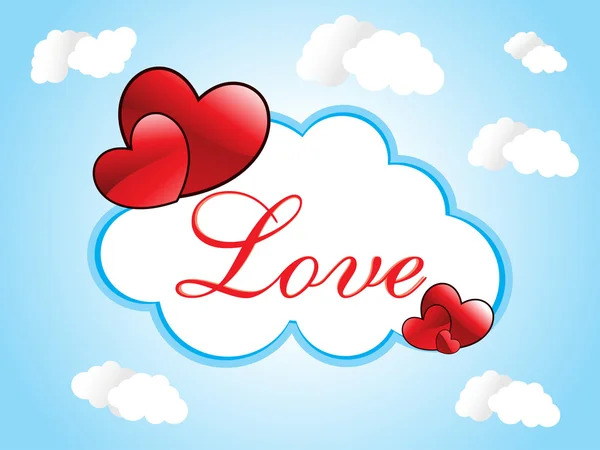 Cloudy sky background with romantic frame — Stock Vector