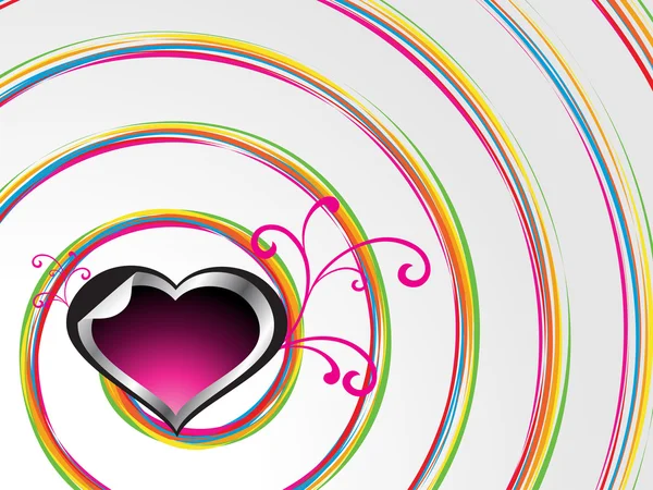 Spiralhintergrund mit dekoriertem Herz — Stockvektor