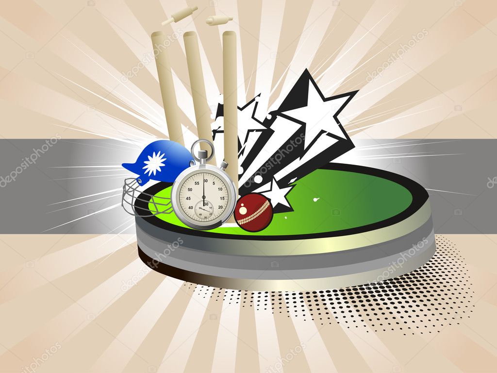 Vector background with cricket supplies