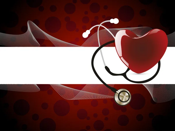 Hintergrund mit Herz und Stethoskop — Stockvektor