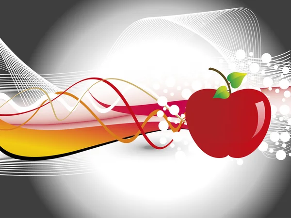 新鮮な赤いりんごと抽象的な背景 — ストックベクタ