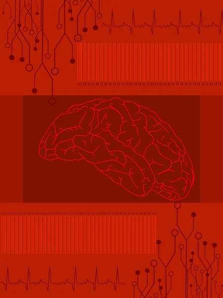 Prezenční signál pozadí s lidský mozek — Stockový vektor