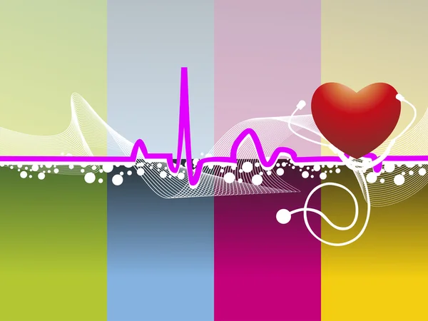 Vector heartbeat background — Stock Vector