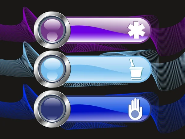 Ensemble vectoriel de trois bannières médicales — Image vectorielle