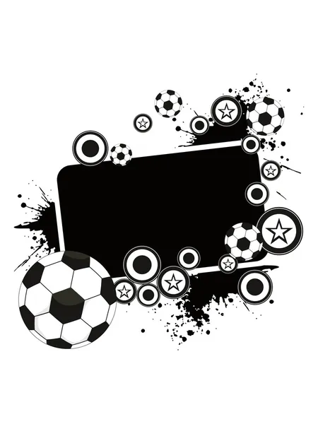 Grungy sfondo con palloni da calcio — Vettoriale Stock