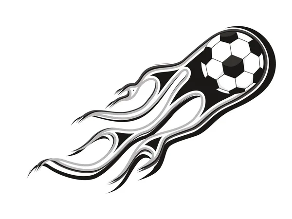 Bakgrund med isolerade eldig fotboll — Stock vektor