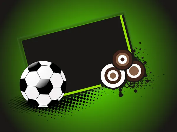 Grungy, pancarta de círculo punteado con fútbol — Archivo Imágenes Vectoriales