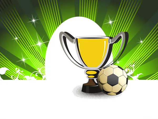 Hintergrund mit Pokal und Fußball — Stockvektor