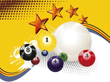 texture background with colorful billiard balls clipart