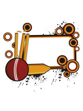 Grungy cricket concept background clipart