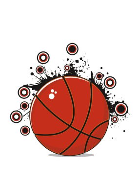 grungy background with basketball clipart