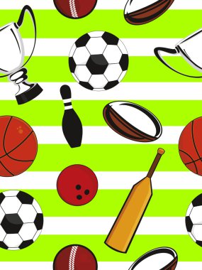 Vector sports equipment pattern background clipart