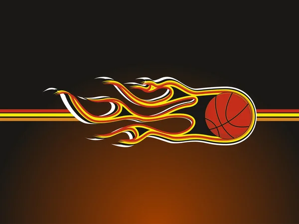 Background with fiery basketball — Stock Vector