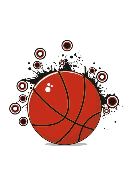 Grungy background with basketball — Stock Vector