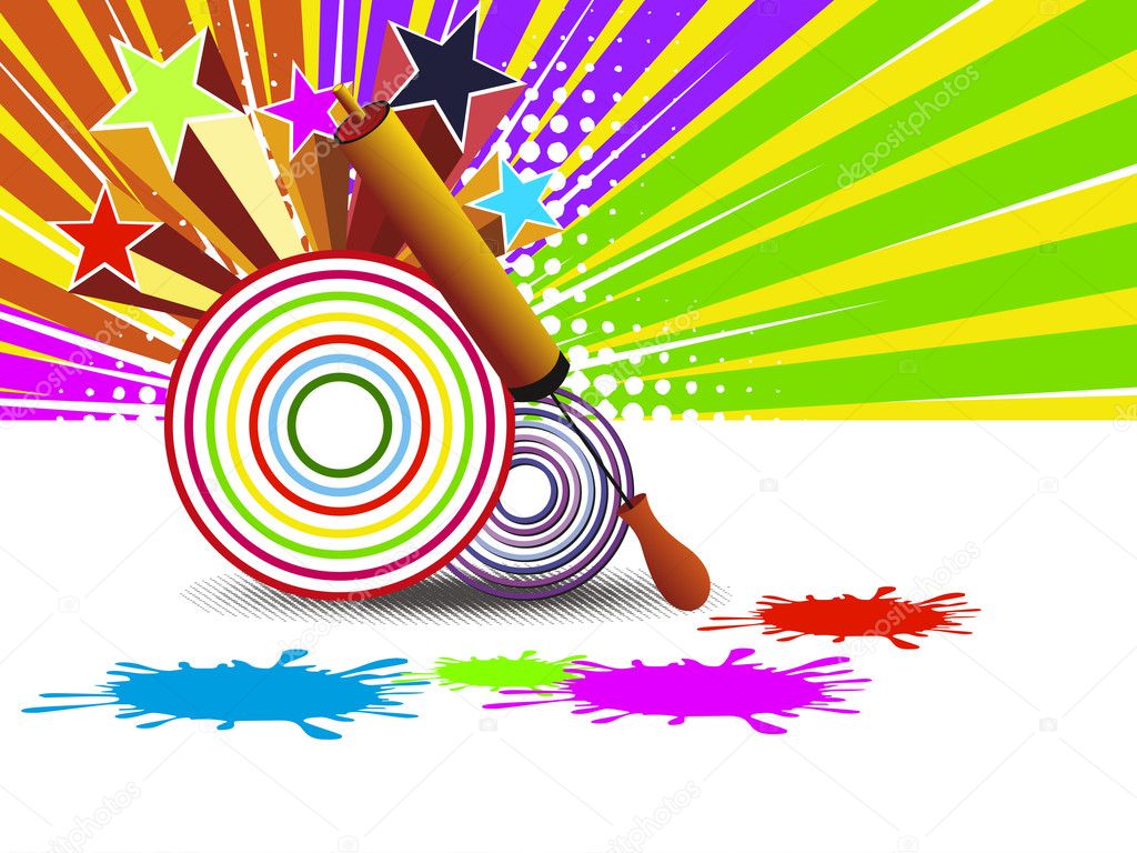 colorful background with isolated water gun