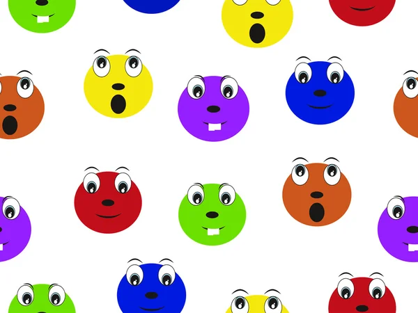Vektor färgglada komiska ansikte mönster tapeter — Stock vektor