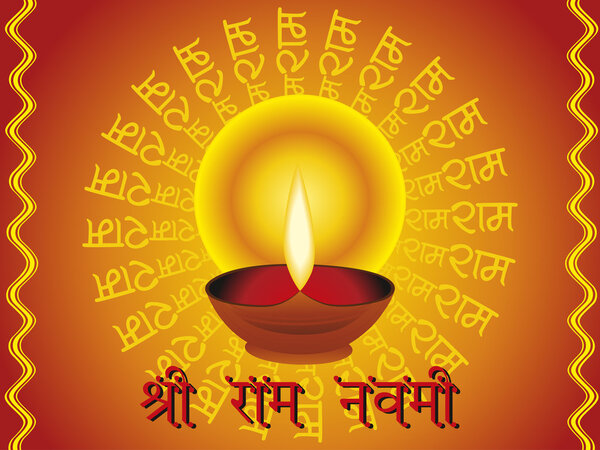 Vector background with isolated diya