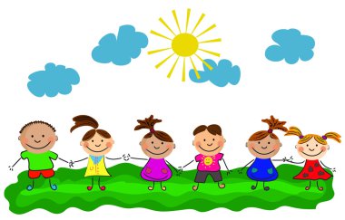 vector happy kids clipart