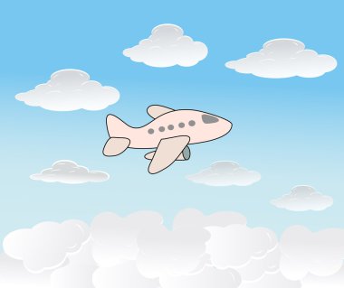 uçak ve gökyüzü vektör arka plan
