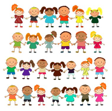 Vector happy kids clipart