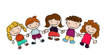 vector happy kids clipart